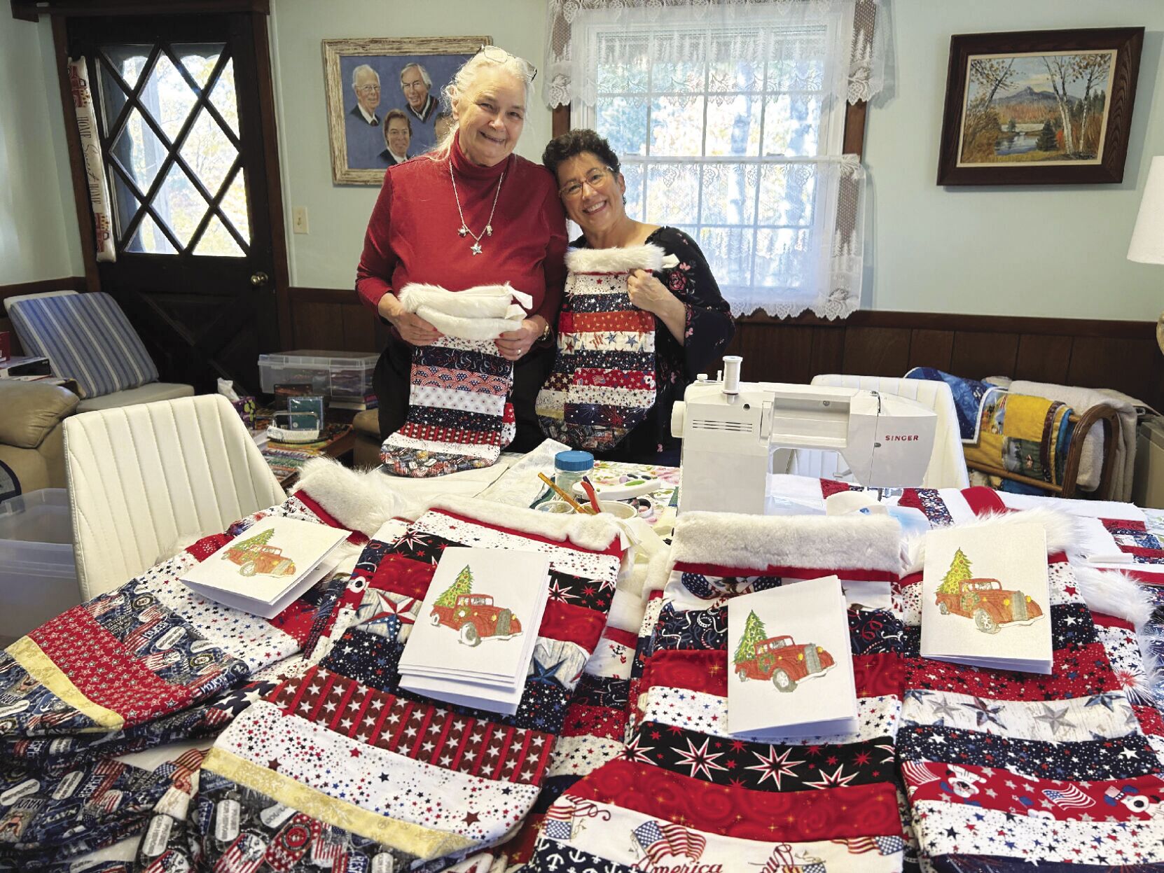 Local women quilt Christmas stockings for veterans